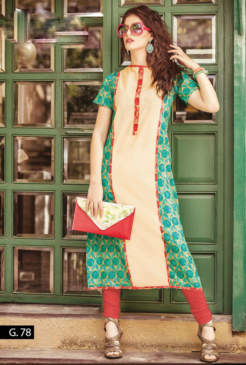 Designer Cotton Kurti - Multi-color, Sizes M To 3xl | Modern Printed Style For All Seasons