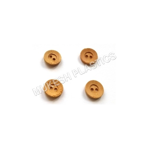 Small Wooden Button - Light Brown, 2 Holes, Round Shape, Flatback Style | Crafted from Natural Wood for Versatile Crafting and Sewing Projects