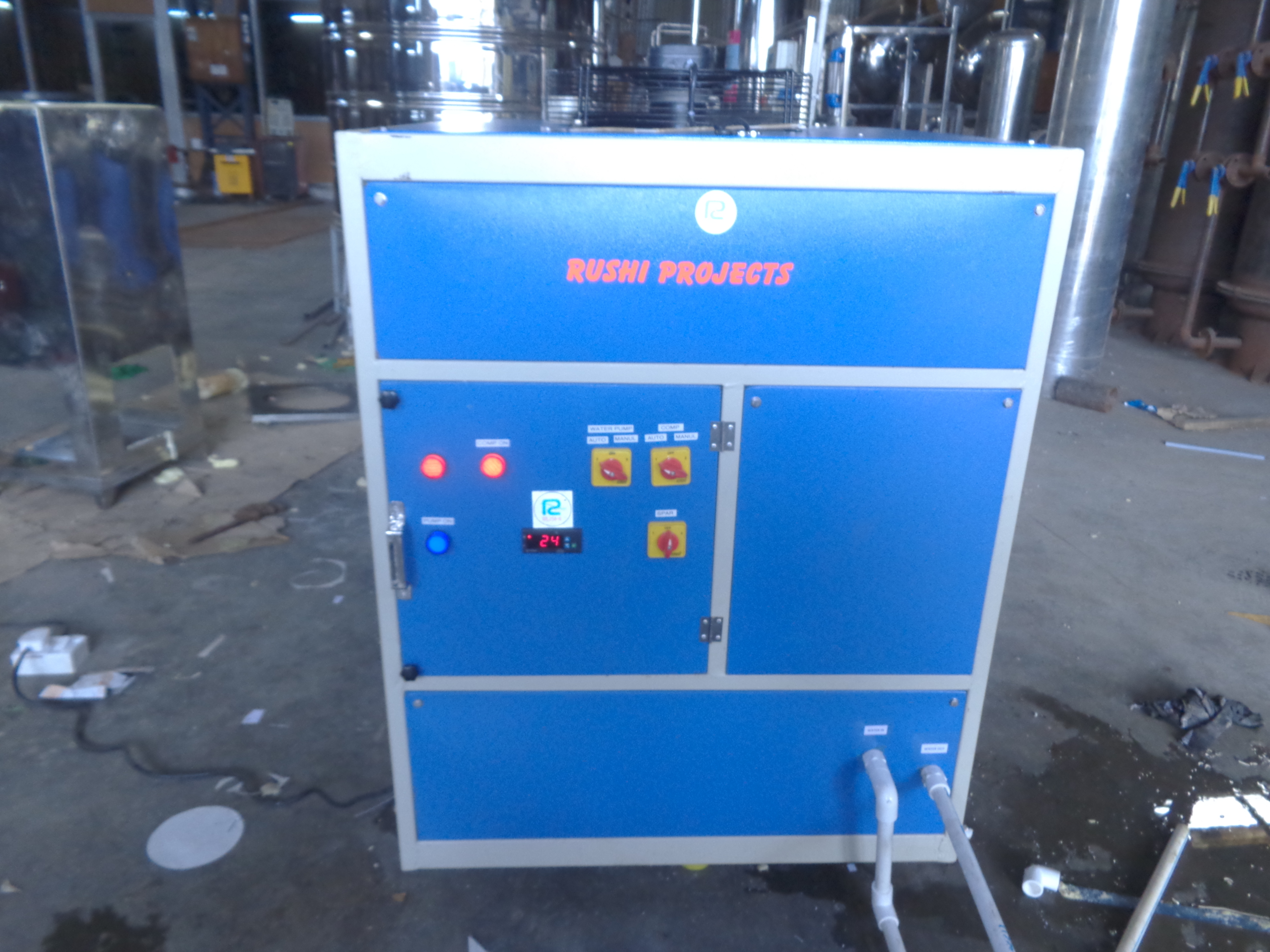 Water Chiller - Ms Powder Coated, 5 Ton Capacity, 600-750 L/hr Flow, 6100 Watt Power | Easy Maintenance, Low Power Consumption, Digital Temp Control