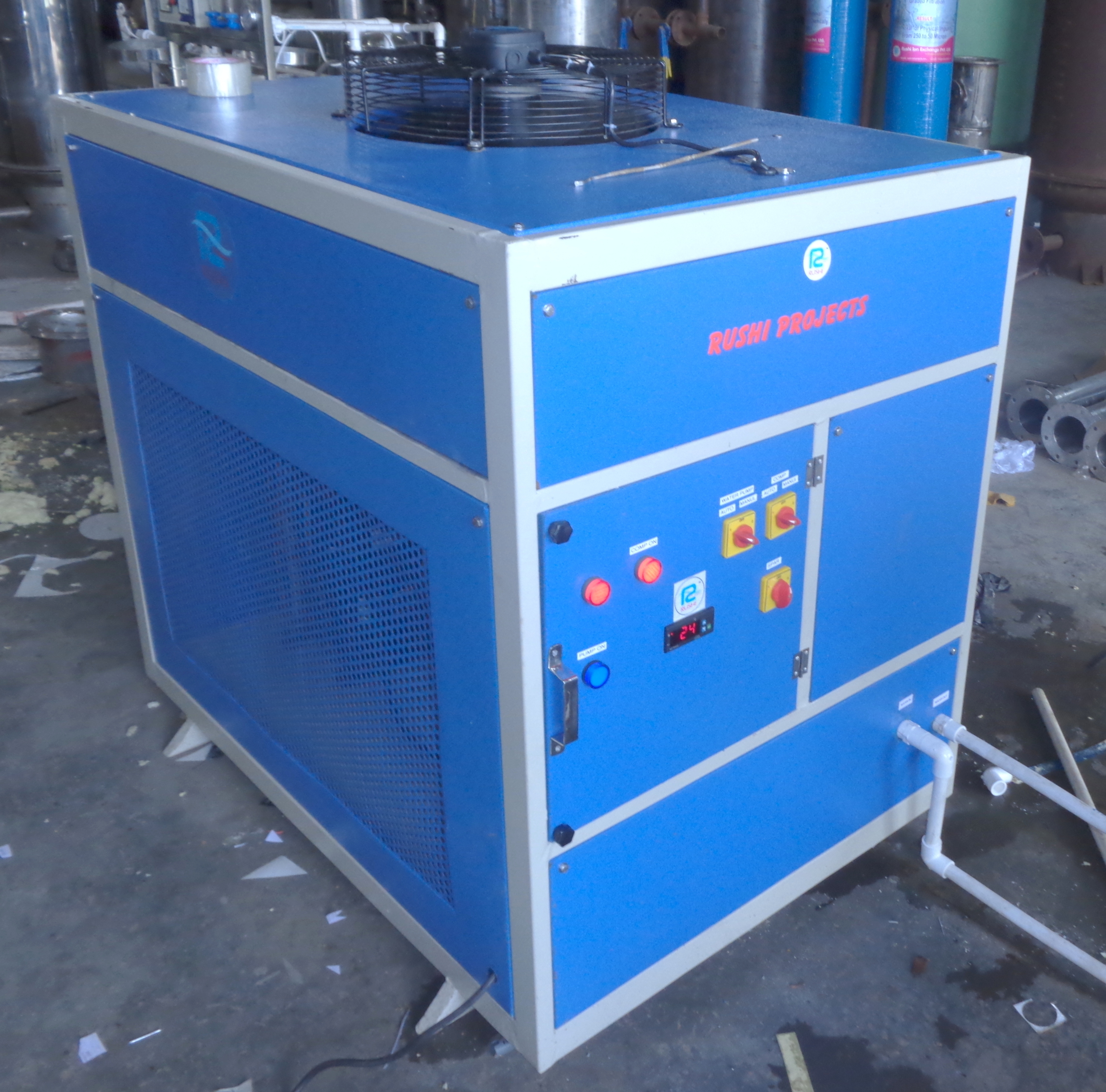Water Chiller - Ms Powder Coated, 5 Ton Capacity, 600-750 L/hr Flow, 6100 Watt Power | Easy Maintenance, Low Power Consumption, Digital Temp Control