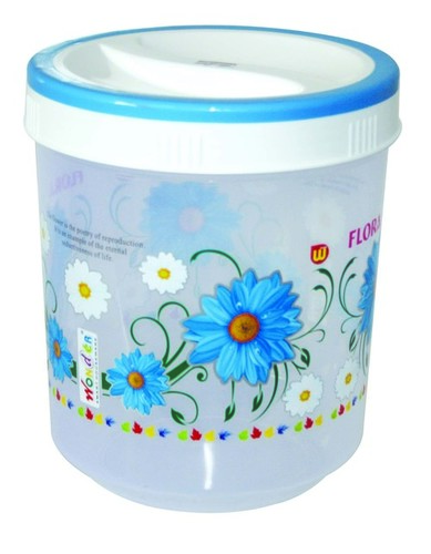 Pink & Blue Plastic Printed Container Spicy 7000