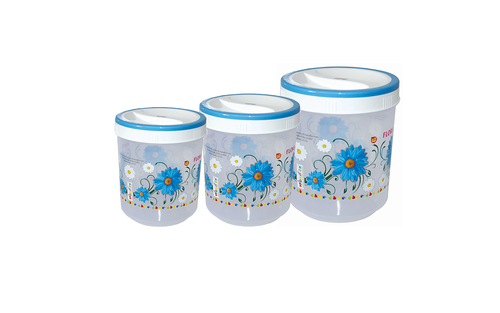 Blue & Green Plastic Foil Printed Container Spicy 512 Set