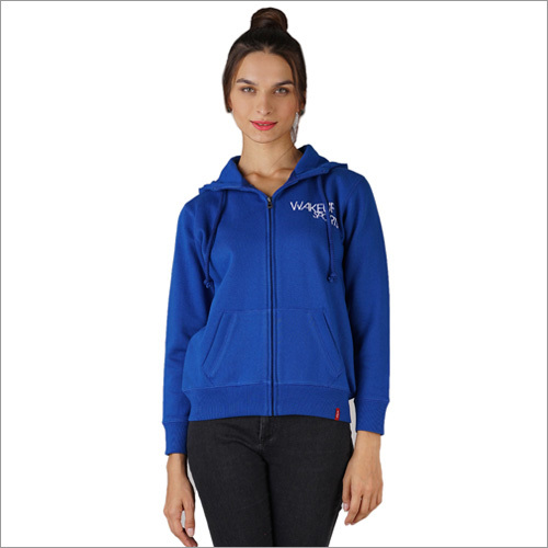 Blue Designer Zipper Sweatshirt