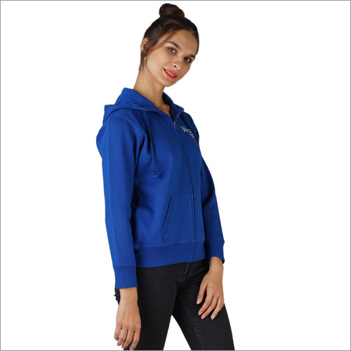 Blue Designer Zipper Sweatshirt