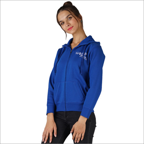 Blue Designer Zipper Sweatshirt