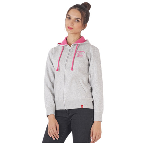 Grey Ladies Fleece Fancy Sweatshirt