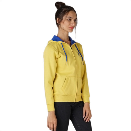 Yellow Ladies Fleece Modern Sweatshirt