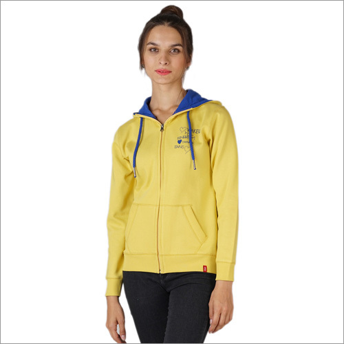 Yellow Ladies Fleece Modern Sweatshirt