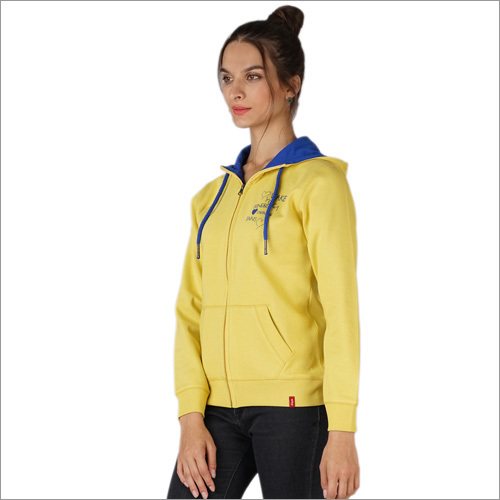 Yellow Ladies Fleece Modern Sweatshirt