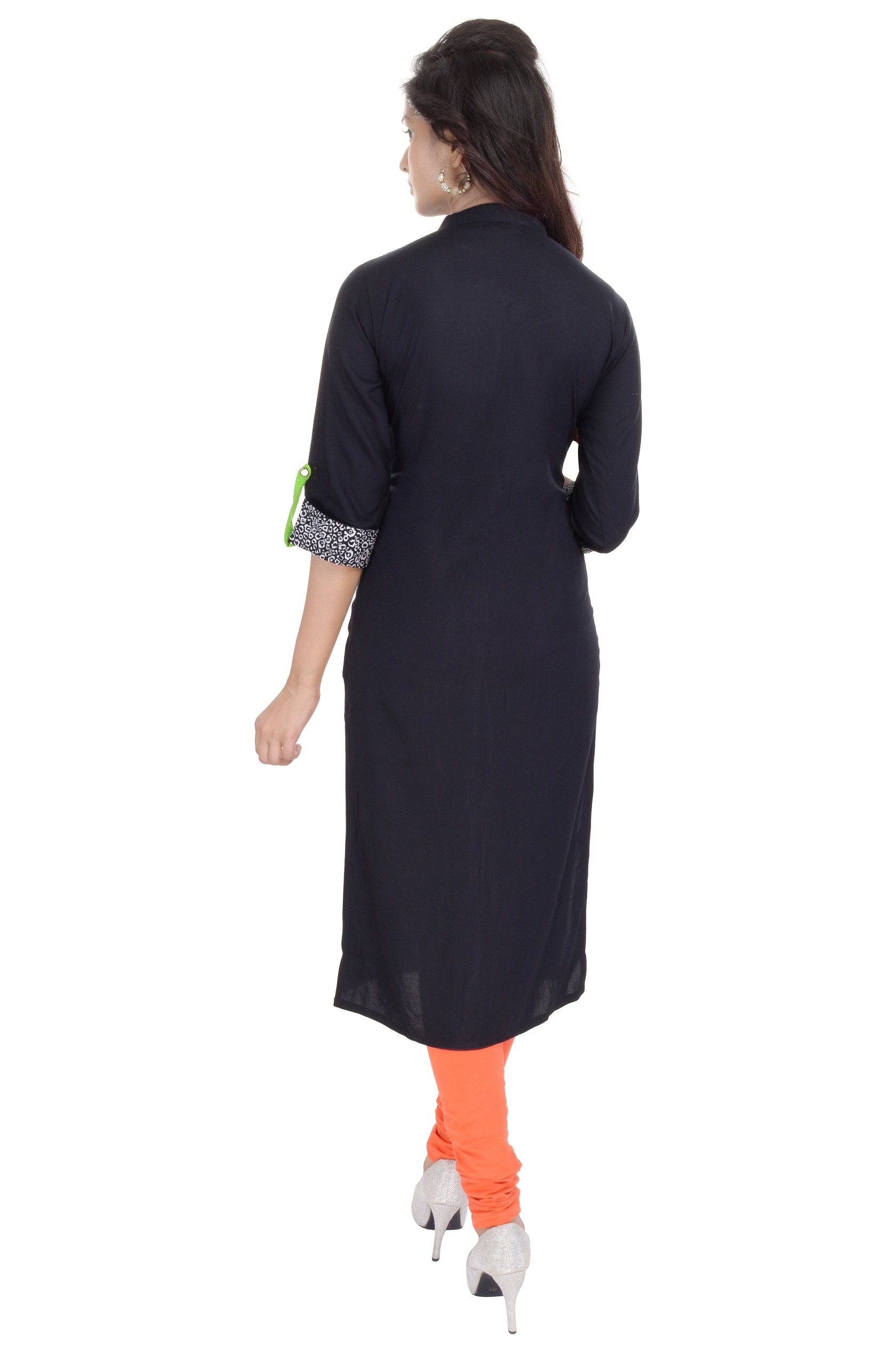 Black Block Print Kurti