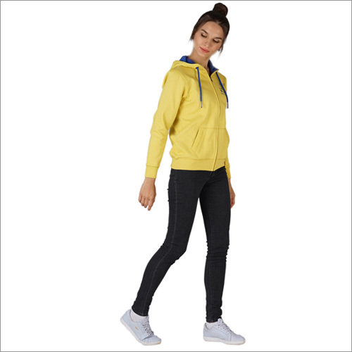 Yellow Ladies Fleece Modern Sweatshirt