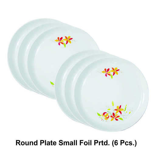 Plastic Quarter Plate - Rigid PP Material, Multi-Color 6 PC Set | Microwave and Freezer Safe, Round Kitchenware