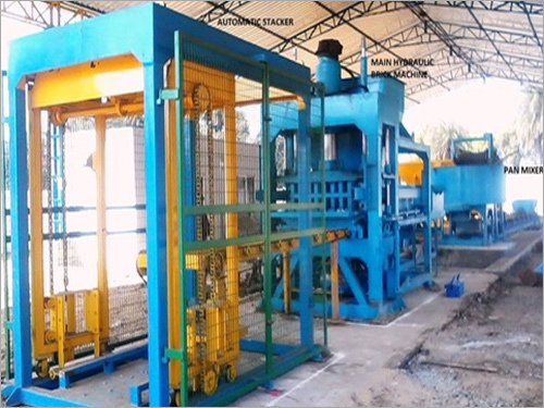 Fly Ash Brick Plant - 22,000 to 26,000 Bricks Per Shift | Electric Drive, Automatic Operation, Sky Blue Mild Steel, Computerized System, 15 H.P. Motor, 1000 Kg Pan Mixer