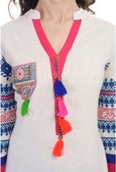 White Latest Kurti Designs