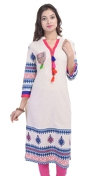 White Latest Kurti Designs