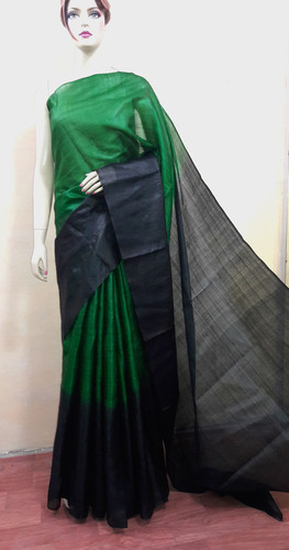 Bhagalpuri Handloom Silk Saree - 100% Pure Tussar Silk, 6.40 Mtrs Length, Multi-Colored with Hand Block Print | Party, Festive, Wedding & Office Wear