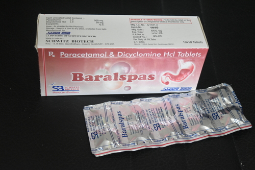 Dicyclomine Hydrochloride Paracetamol Tablets Application: Commercial