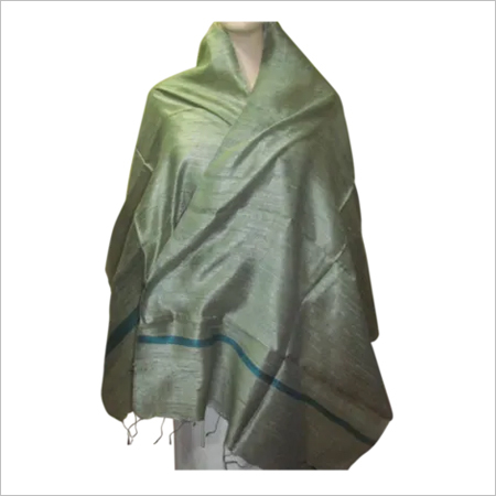 Light Green Tusser Dupion Plain Stoles