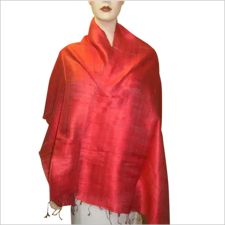 Red Pure Raw Silk Stoles