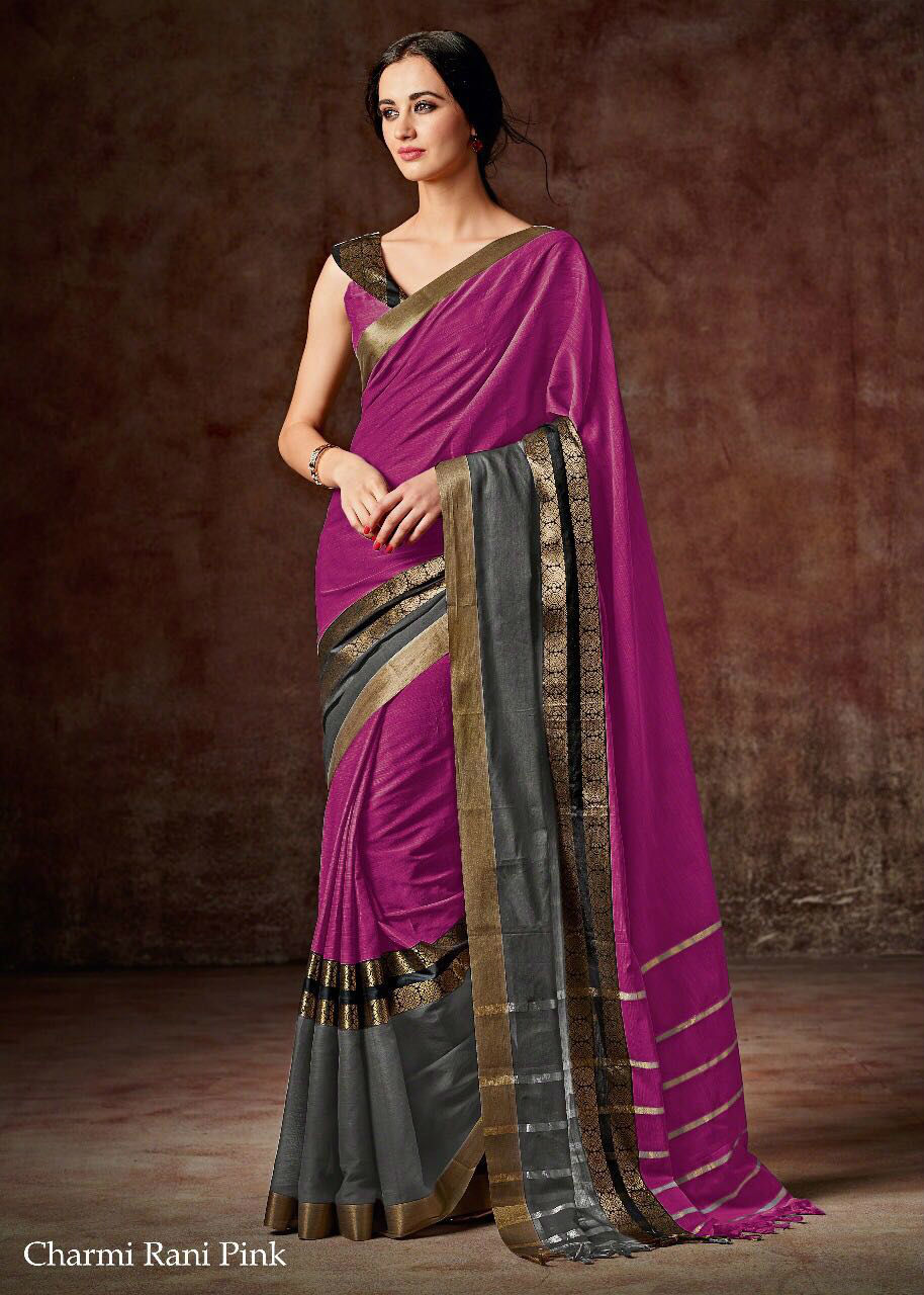 Designer Sarees - Cotton Silk Fabric, 6.3 Mtr Size, Multi-color Printed Pattern, Season: Rainy/spring/summer/winter, Bollywood Style
