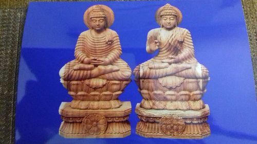 लकड़ी बुद्ध प्रतिमा सेट