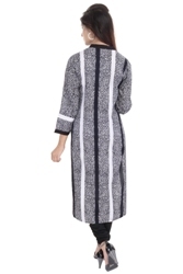 Trendy Rayon Kurti - Bust Size 36-44, Black Color | Breathable, Stylish 3/4th Sleeve, Perfect For Daily Wear