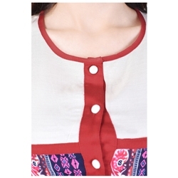 Ethnic Rayon Kurti - Cotton, Medium To Xxl Sizes, White Color | Casual And Formal Style, Summer Wear, Breathable And Washable