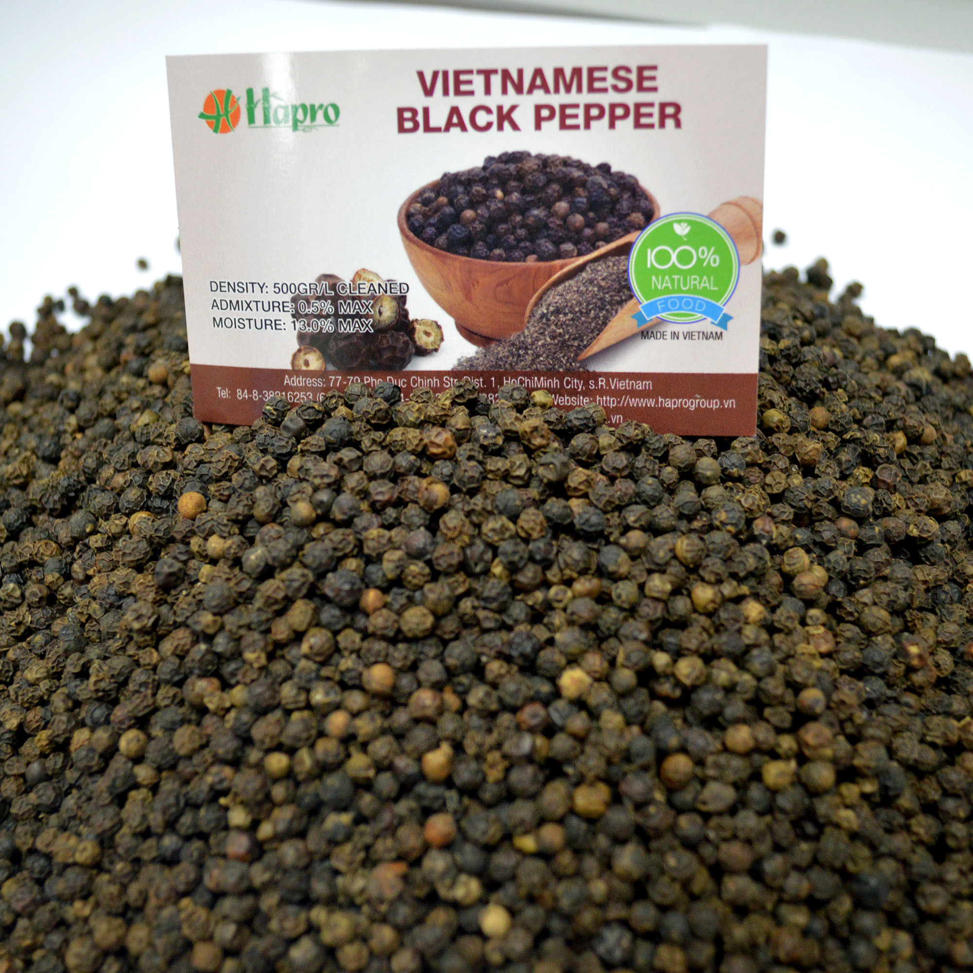 Vietnamese Black Pepper Cleaned - Admixture 0.25-0.5%, Density 500-580 G/l, Moisture 12.5-13%, Packed In Jute/pp Bags | Optimum Purity, Long Shelf Life, Rich Aroma