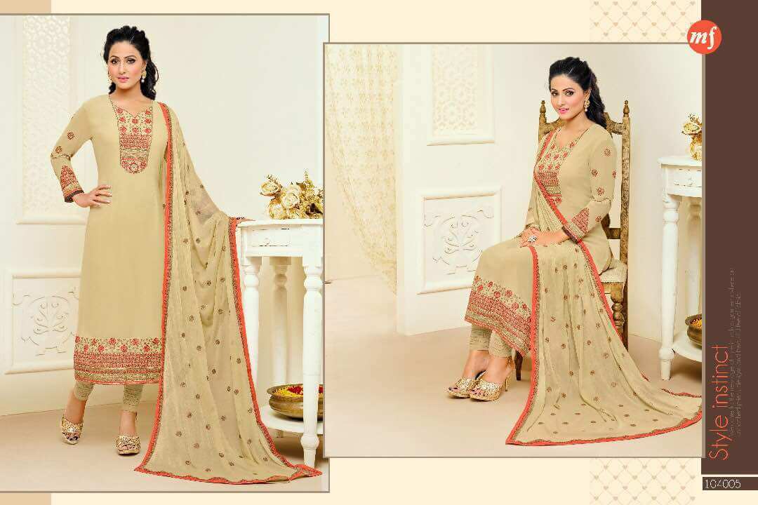 Faux Georgette Salwar Suit - 2.5m Length, Bust 44cm, Waist 36cm, Hip 46cm | Anti-wrinkle, Breathable, Cool Dry, Custom Embroidery, All Season