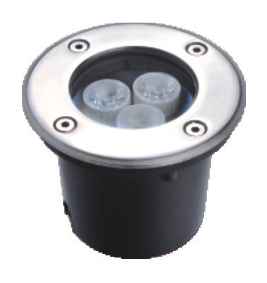 LED Walkover Light - 3W, 100mm Dia Aluminium with SS Top Frame, Black and Silver Finish | IP-65 Rated, 240 Lumen Output, 110-270V Input Voltage