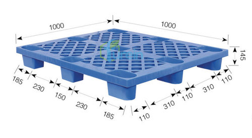 9 Legs Plastic Pallet With Open Upper Deck Dimension(L*W*H): 1000*1000*145 Millimeter (Mm)