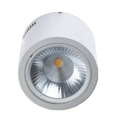 COB Round Surface Downlighter - 30W Power, 2400 Lumen Output | 185mm Diameter, Available in White and Black, 110-270V Input