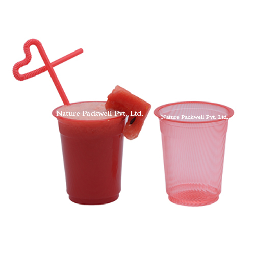 Red Disposable Plastic Glass