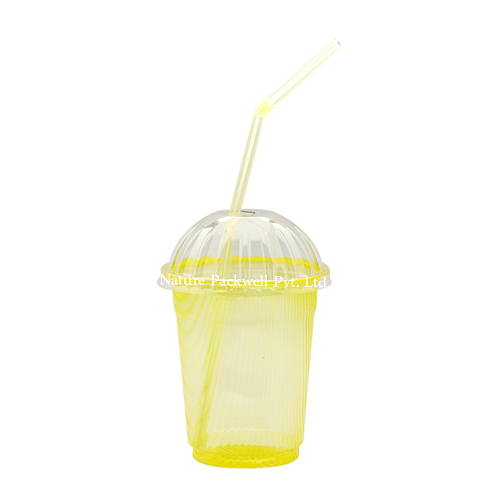 Yellow Plastic Disposable Water Glass