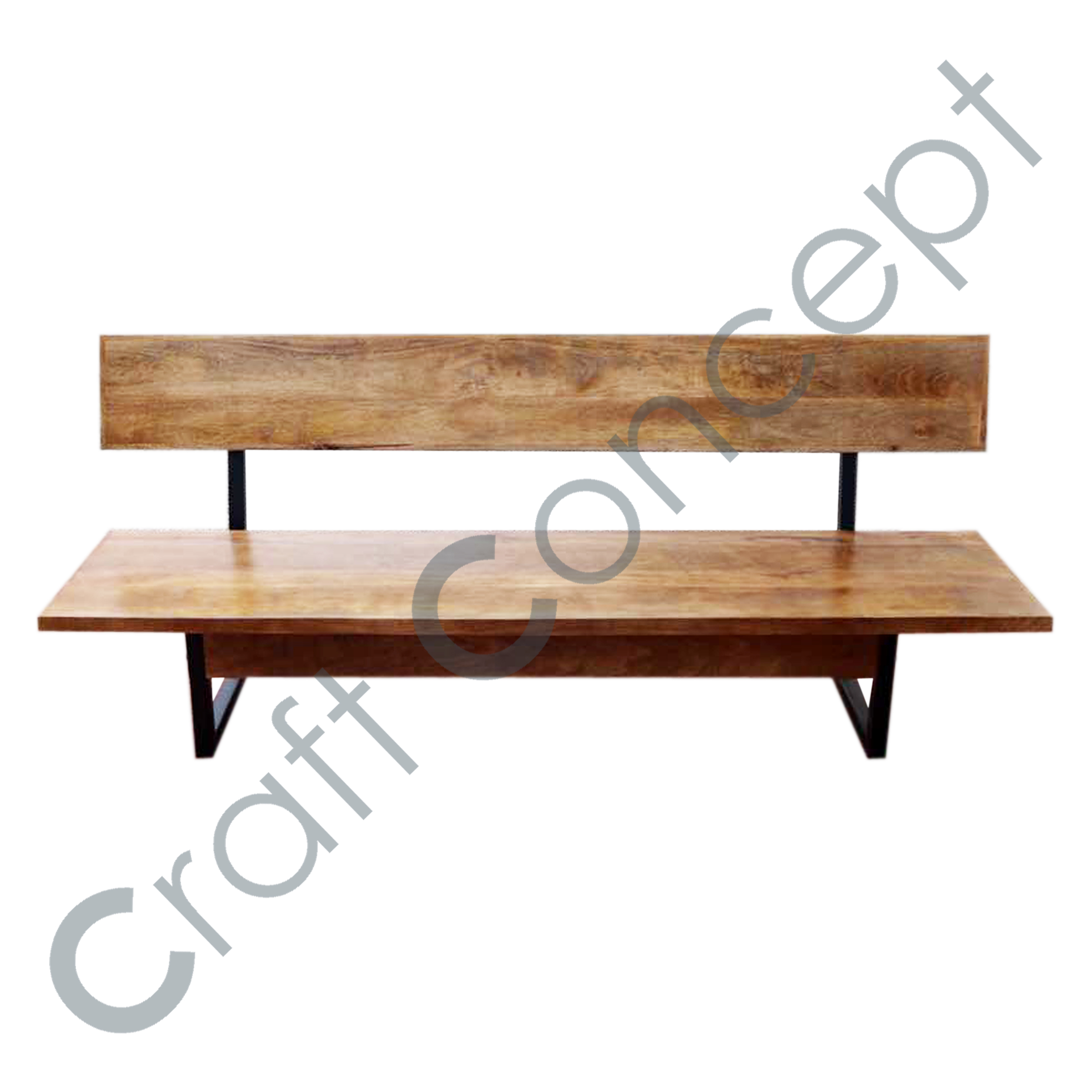 Iron Wooden Bench - Mango Wood & Iron Frame, Eco-friendly Design With Vintage Industrial Charm And Custom Size Options