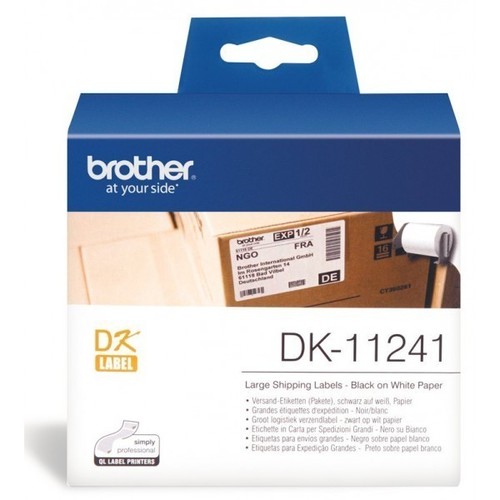 Brother DK-11241 - Non-Laminated Bar Code Label 102mm x 152mm , 200 Pcs Black on White