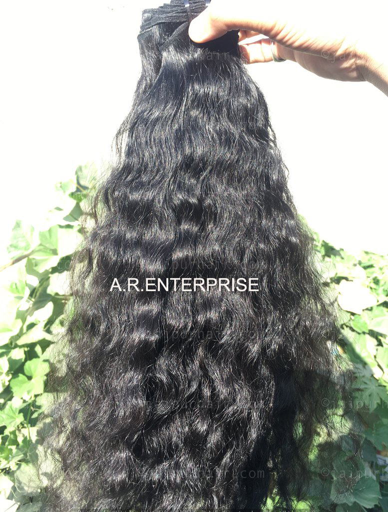 Deep Wavy Hair - Machine Weft Indian Human Hair | Natural Color, Long Lasting Shine, Silkiness, Smooth Texture