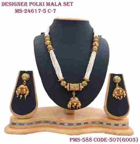 डिजाइनर पोल्की माला सेट
