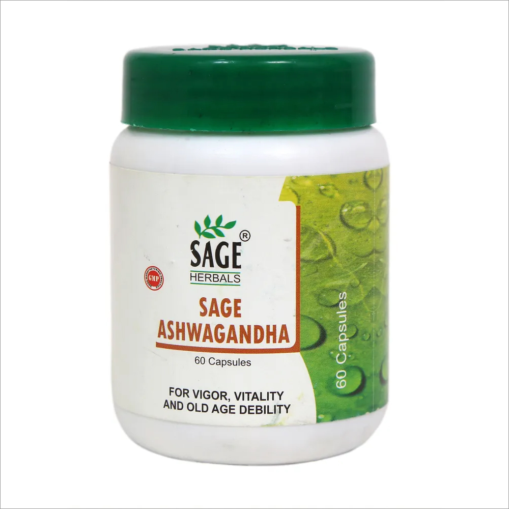 Ashwagandha Capsule - Herbal Capsule | 60 Capsules for Improved Physical Fitness, Stress Relief, Rejuvenation and Vitality