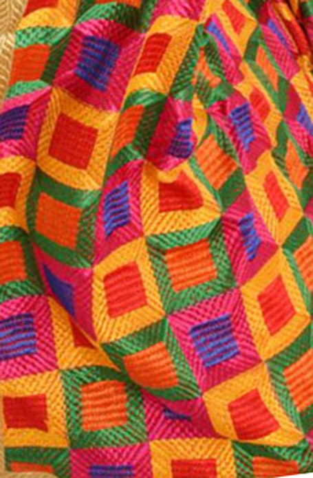 Multicolor Phulkari Semi Georgette Dupatta Decoration Material: Paint
