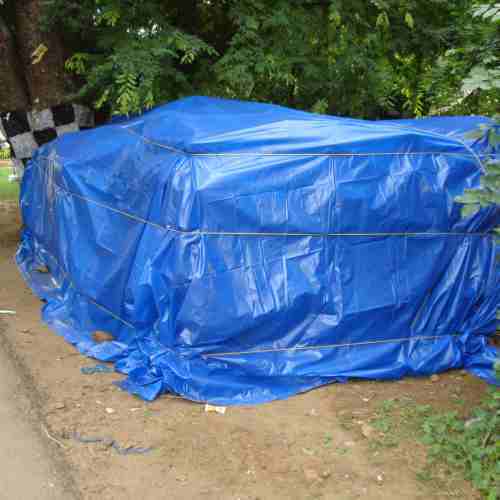 HDPE Tarpaulin Sheets - 18x15 Feet, Blue Color, Single Layer, Standard Design for Canopy Usage