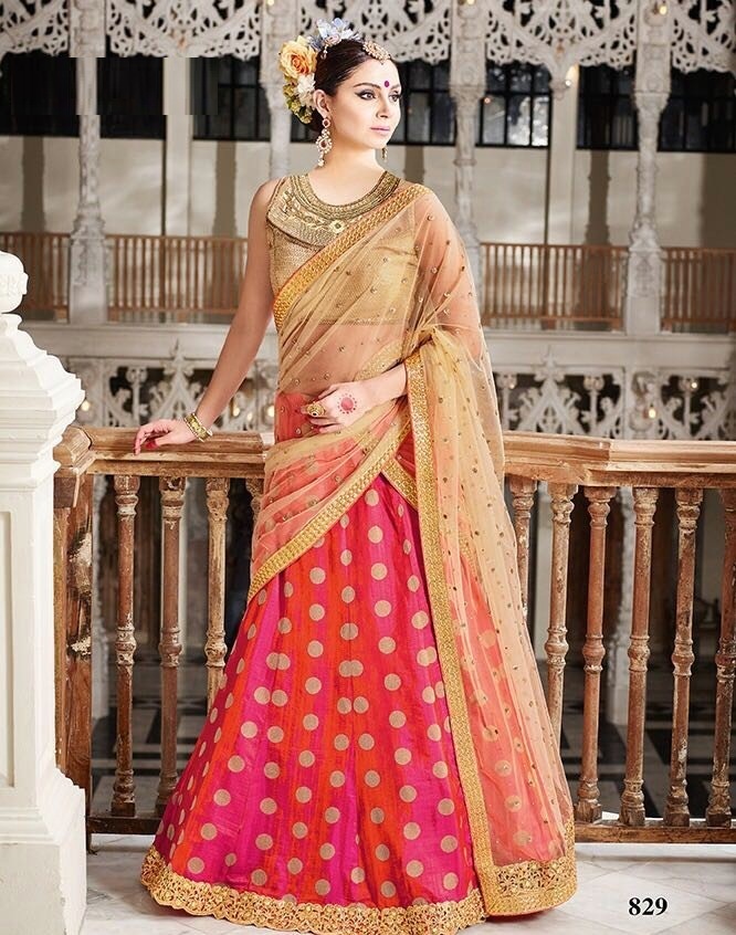 Banarasi Jacquard And Fancy Border Dupatta Lehenga