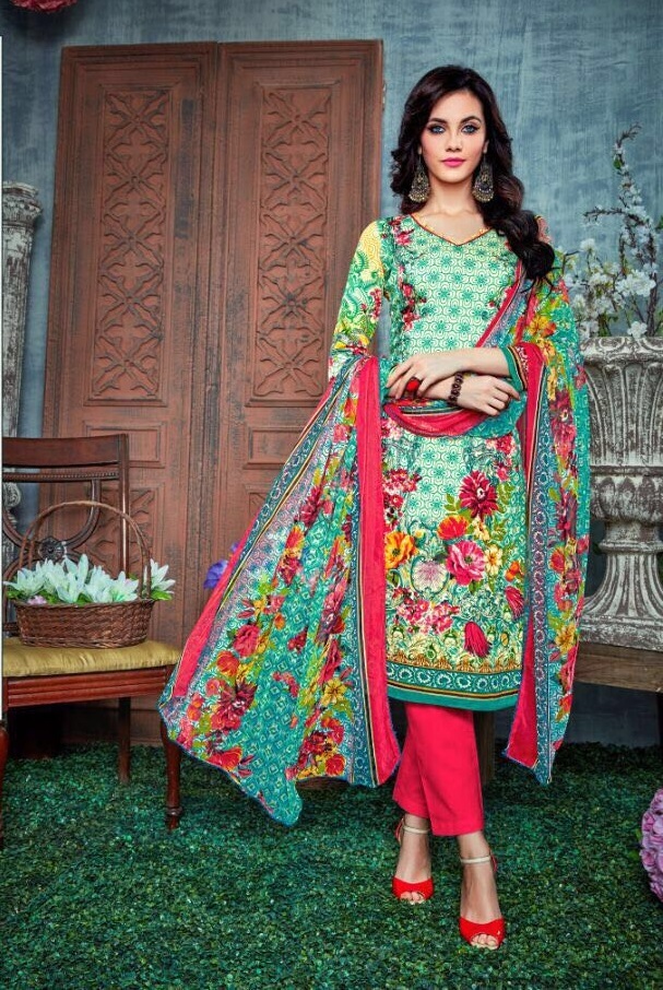 Pink & Yellow Cotton Suit