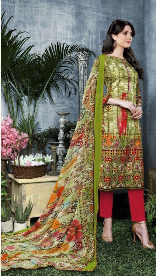 Pink & Yellow Cotton Suit