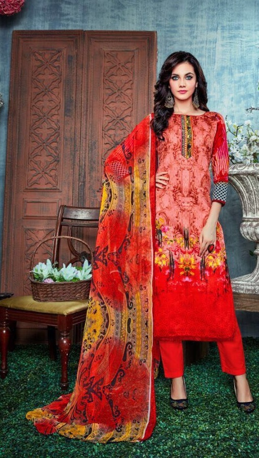 Pink & Yellow Cotton Suit