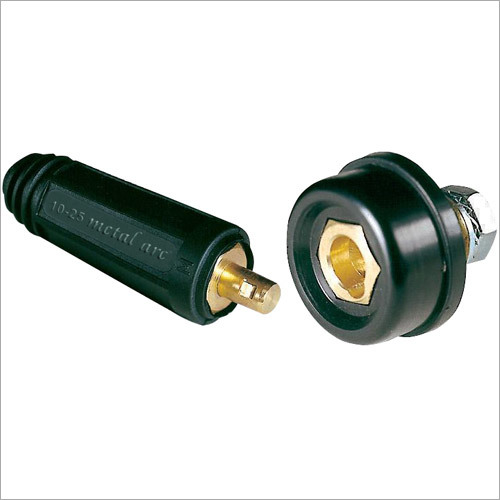 Plug & Socket Combo (10-25) - Brass Hex, 400 Ampere, Black Rubber Jacket | New Industrial AC Motor Connection Solution