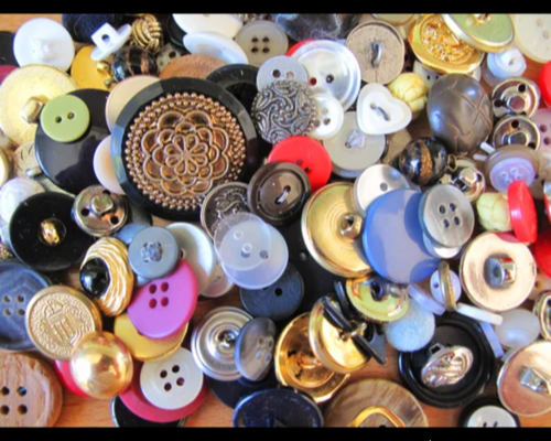 Cloth Buttons - Plastic, Round Shape, Multi Color, 2 Holes Design | Compact Size, Eye Striking Design, Durable Shine, Flatback Style