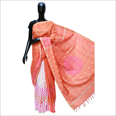 महिलाओं का हैंडलूम मिक्सर तसर सिल्क साड़ी