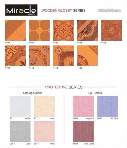 Ceramic Vitried Tiles - 300x300mm | Multi-Color, Glossy Glazed Finish, 8-10mm Thickness