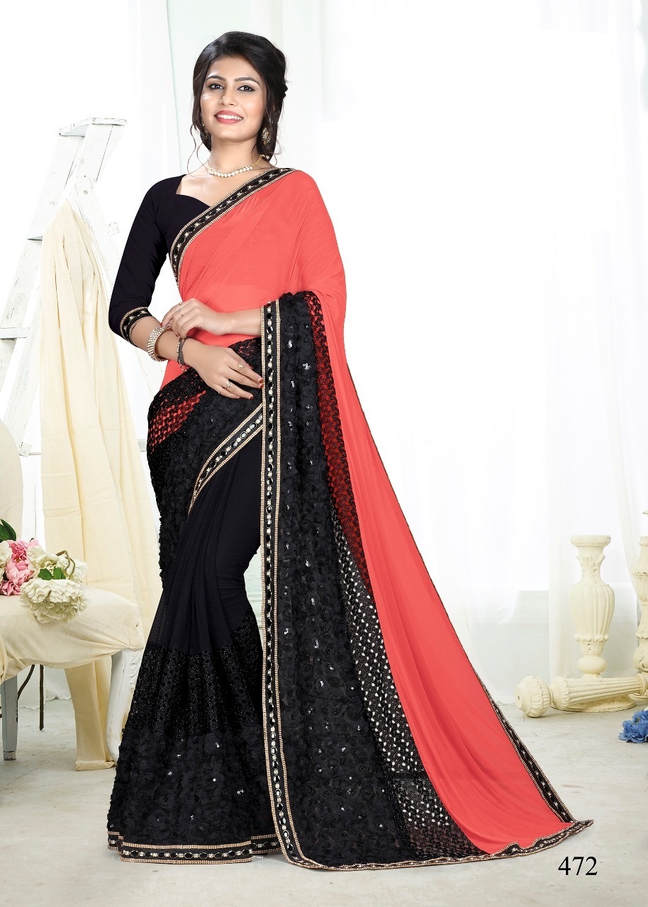 Multicoloured Designer Georgette Saree